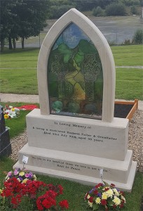 Sandstone stained glass memorial